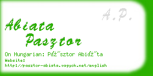 abiata pasztor business card